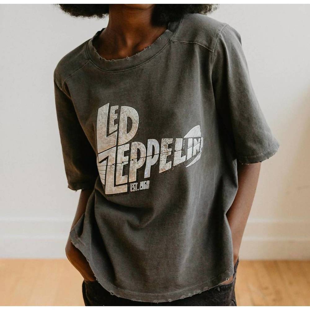 NEW PEOPLE OF LEISURE led zeppelin mothership 1968 tee in vintage black
